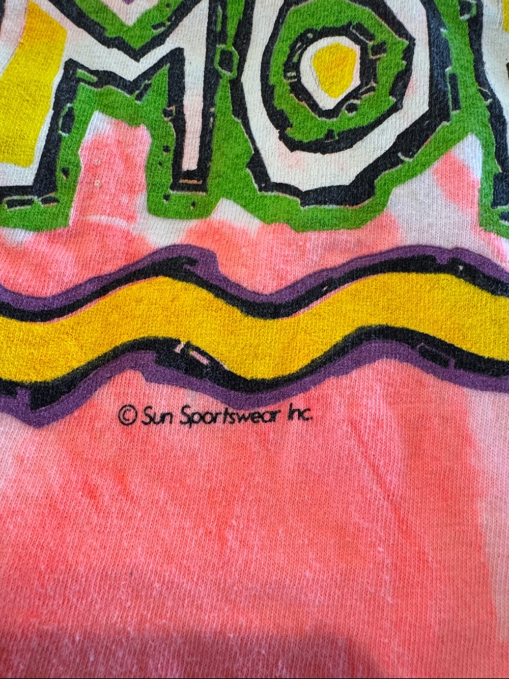 Vintage 90s Hey Mon Tie Dye Graphic T Shirt Made in USA XL - Picture 6 of 6